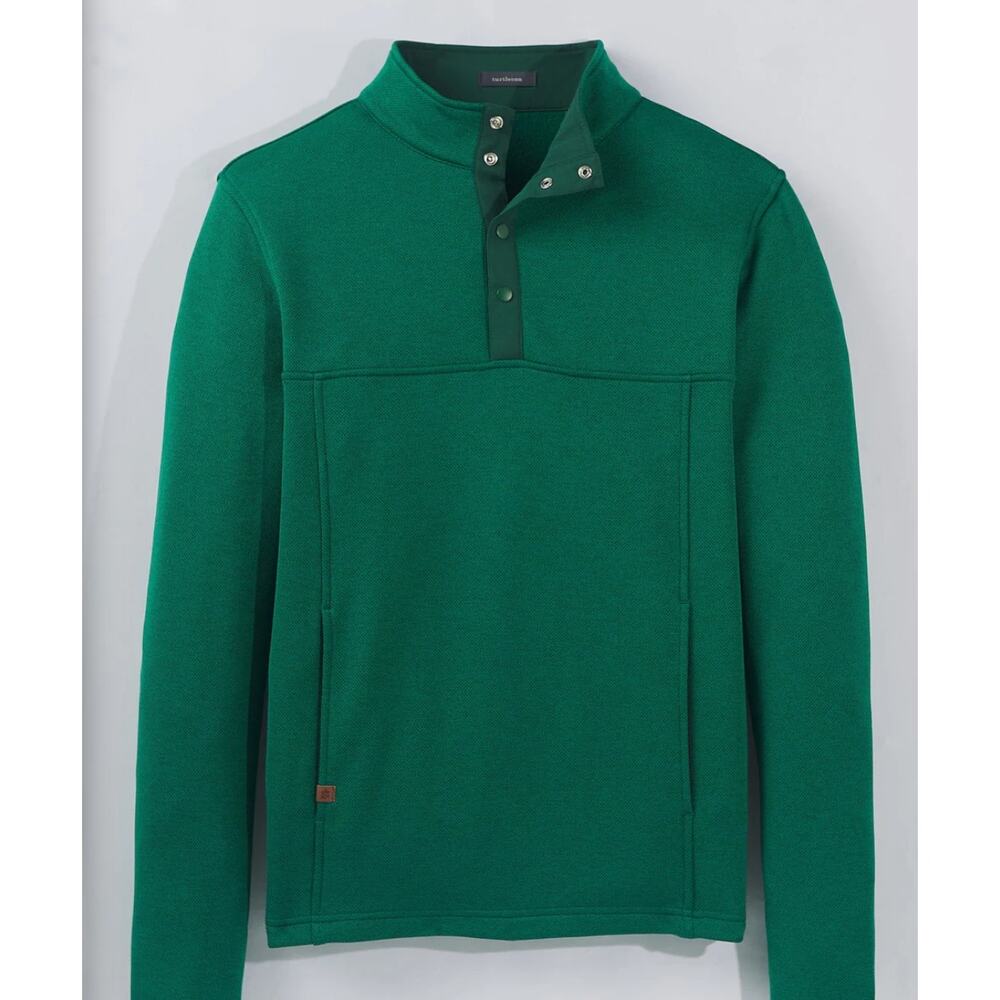 Turtleson Green Hunter Snap Pullover Sweater Flee… - image 1